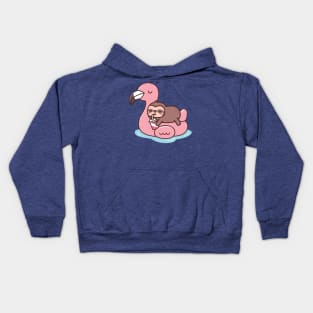 Chilling flamingo sloth beach 2 Kids Hoodie